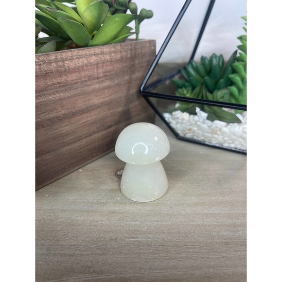 Green Onyx Mushroom Crystal Carving - Picture 4 of 5